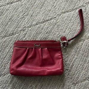 Small coach wristlet- red
